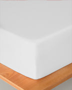 Flat 2 Cotton Fitted Sheet White - Single 100x200 cm (view 2)