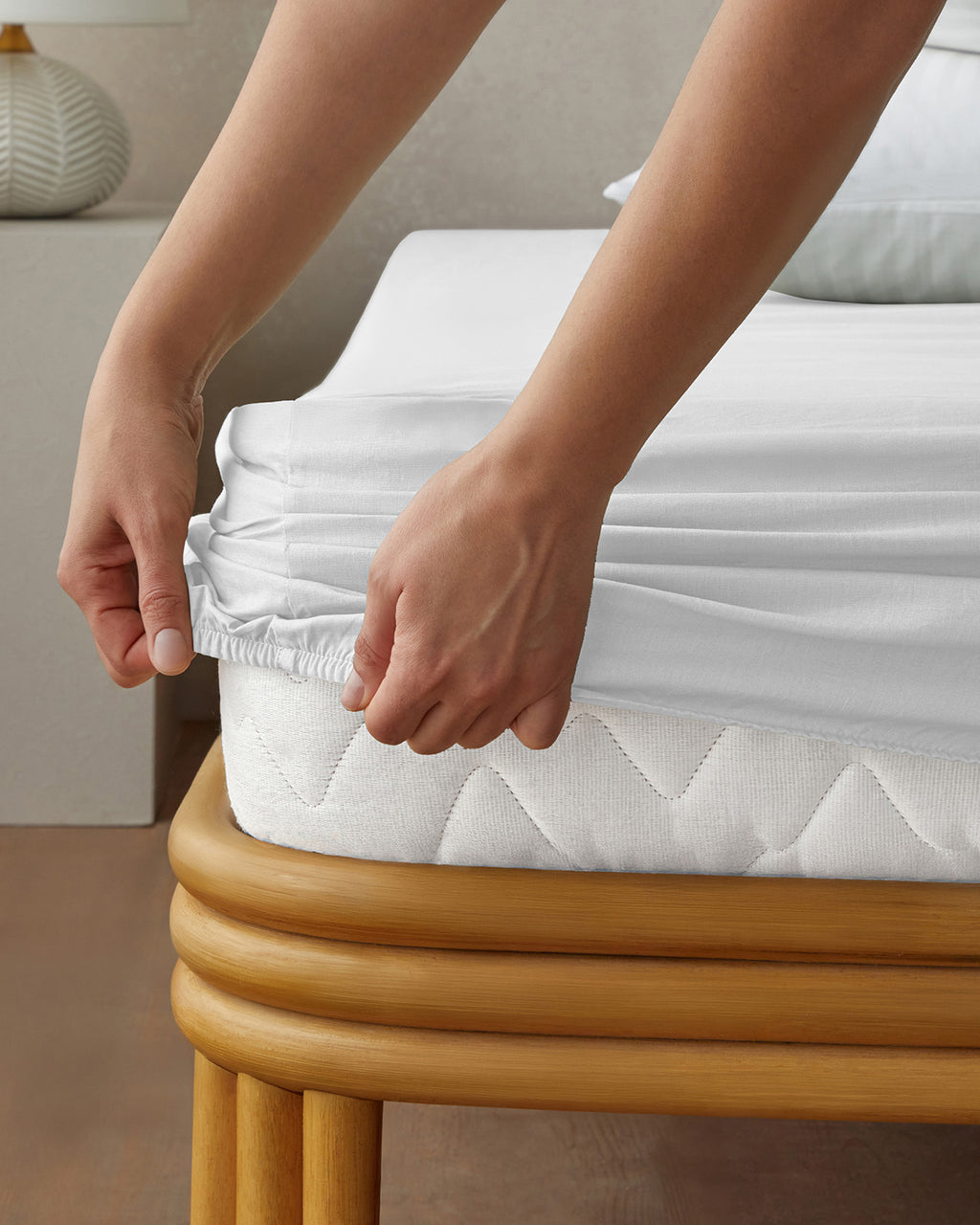 Flat 2 Cotton Fitted Sheet White (view 5)