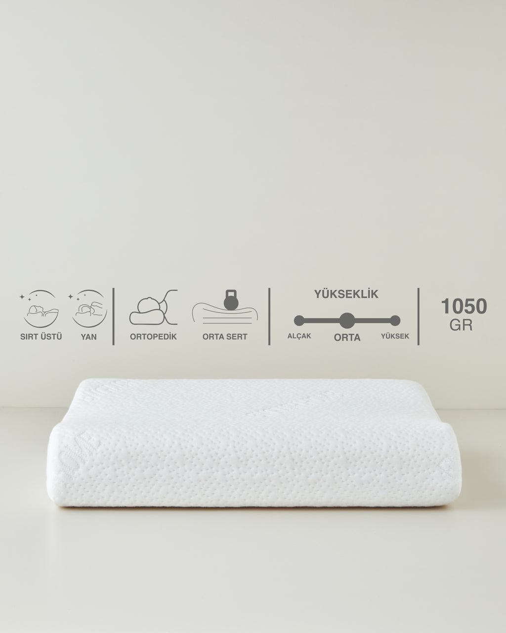 Relax Visco Pillow 55x35x12 cm Ecru (view 8)
