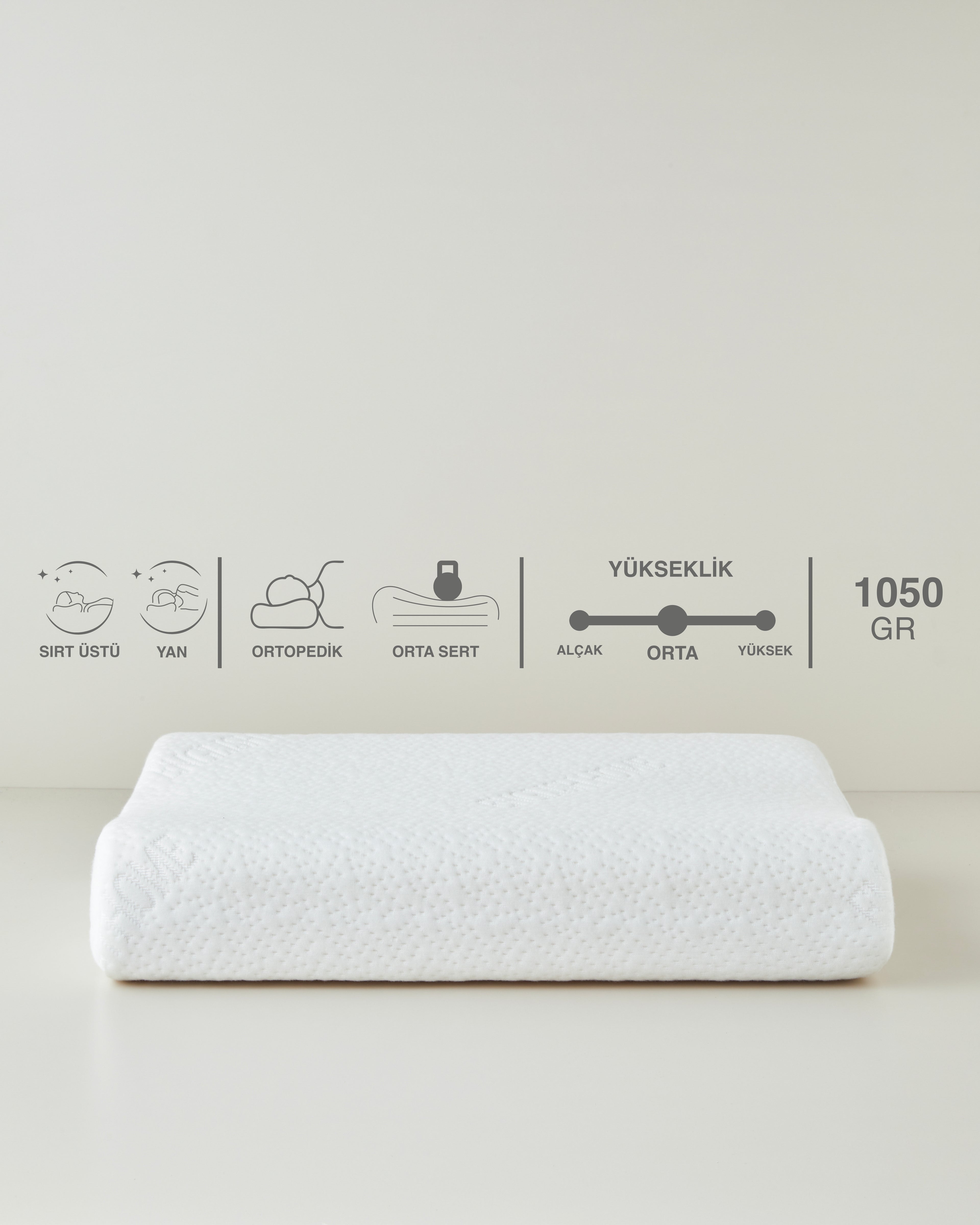 Relax Visco Pillow 55x35x12 cm Ecru (view 8)