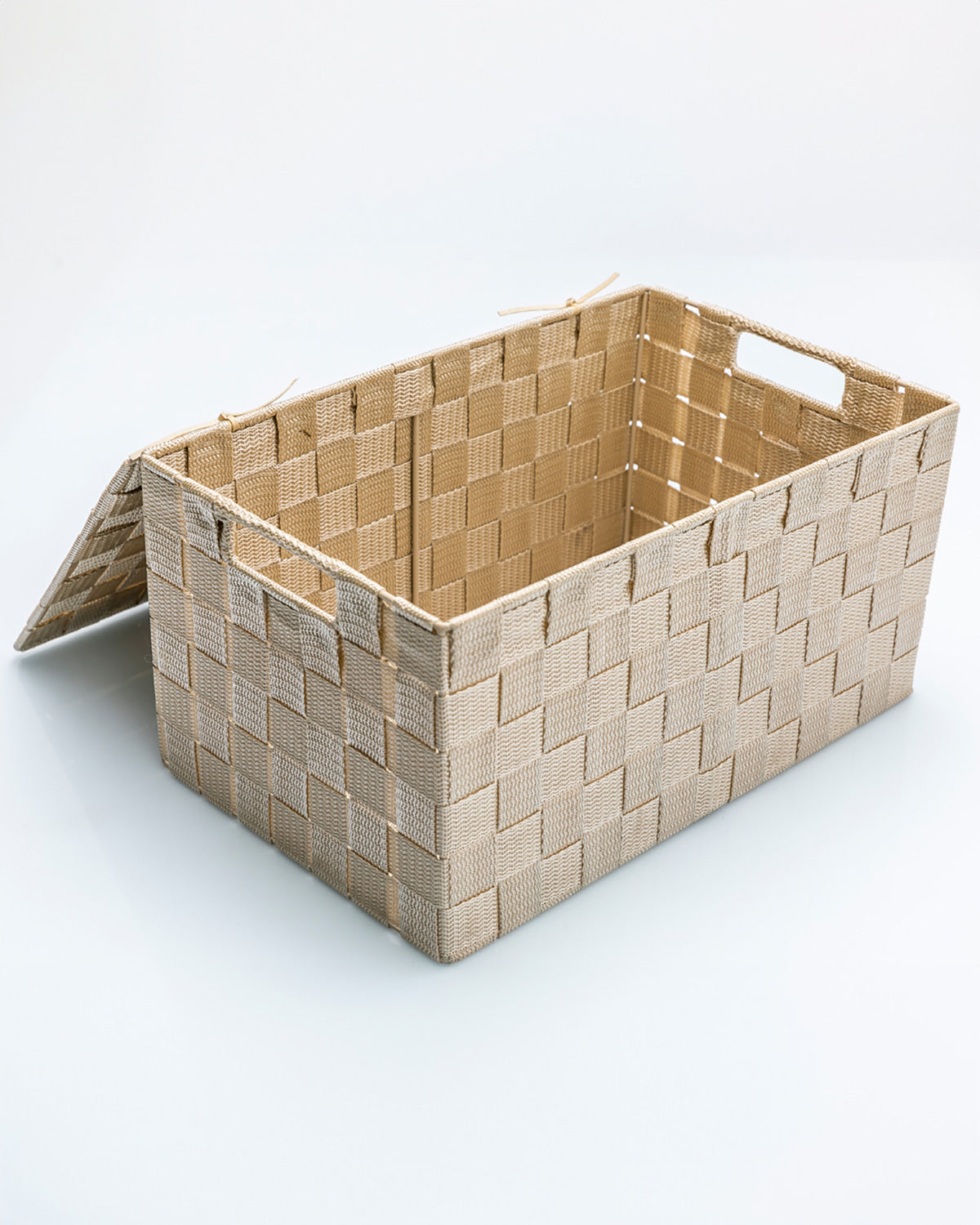 Shine Polypropylene with Cover Storage Box 34x22x17.5 cm Beige (view 2)