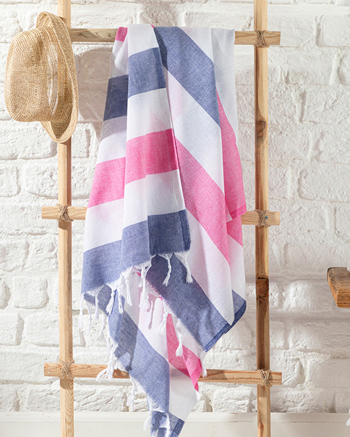 Sea Effect Cotton Bath Wrap 95x165 cm Pink - Blue