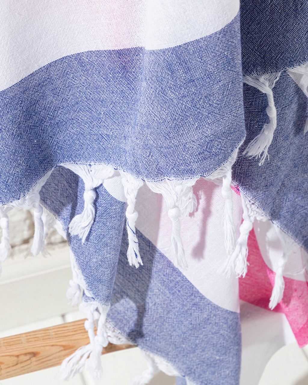 Sea Effect Cotton Bath Wrap 95x165 cm Pink - Blue (view 2)