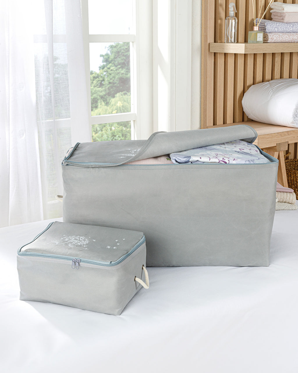Hortensia Storage Bag 74x46x46 cm Light Gray (view 4)
