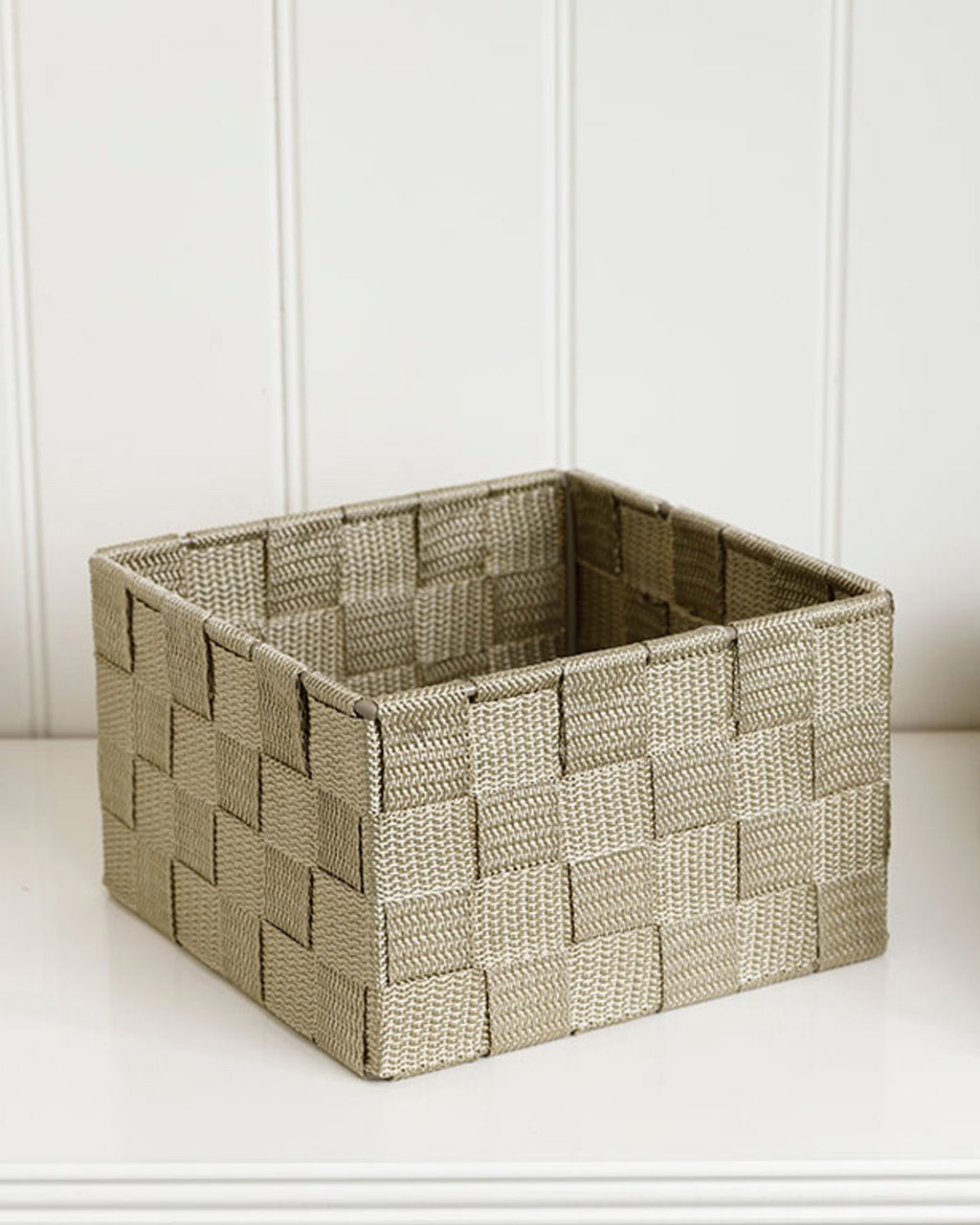 Shine Polypropylene Basket 17x17x10.5 cm Dark Beige (view 2)