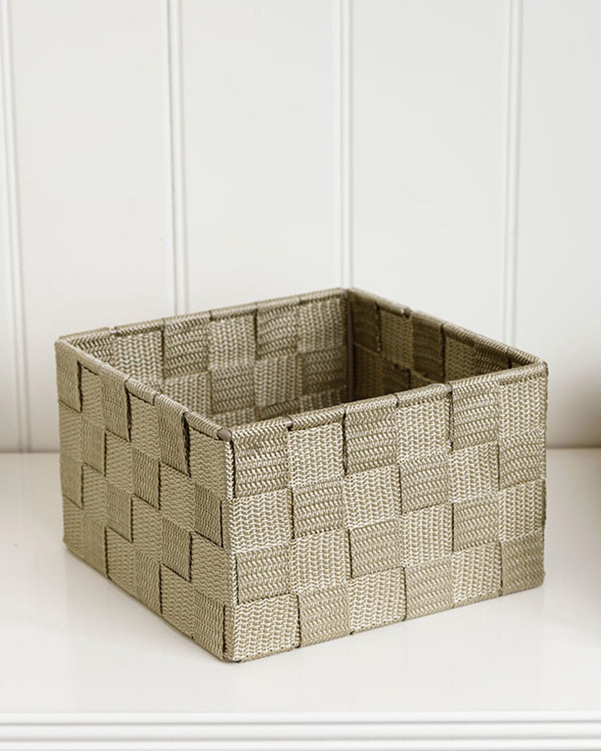 Shine Polypropylene Basket 17x17x10.5 cm Dark Beige (view 2)