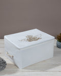 Lace Damask Storage Bag White - 30x22x18 cm