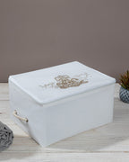 Lace Damask Storage Bag White - 30x22x18 cm