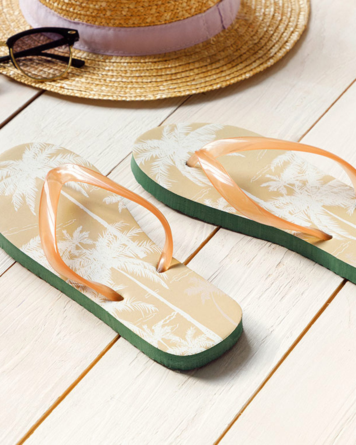 Palm Flip-Flop Beach Slippers 36 Beige