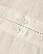 Lior Striped Cotton Satin Duvet Cover Set - Ivory & Anthracite (view 5)