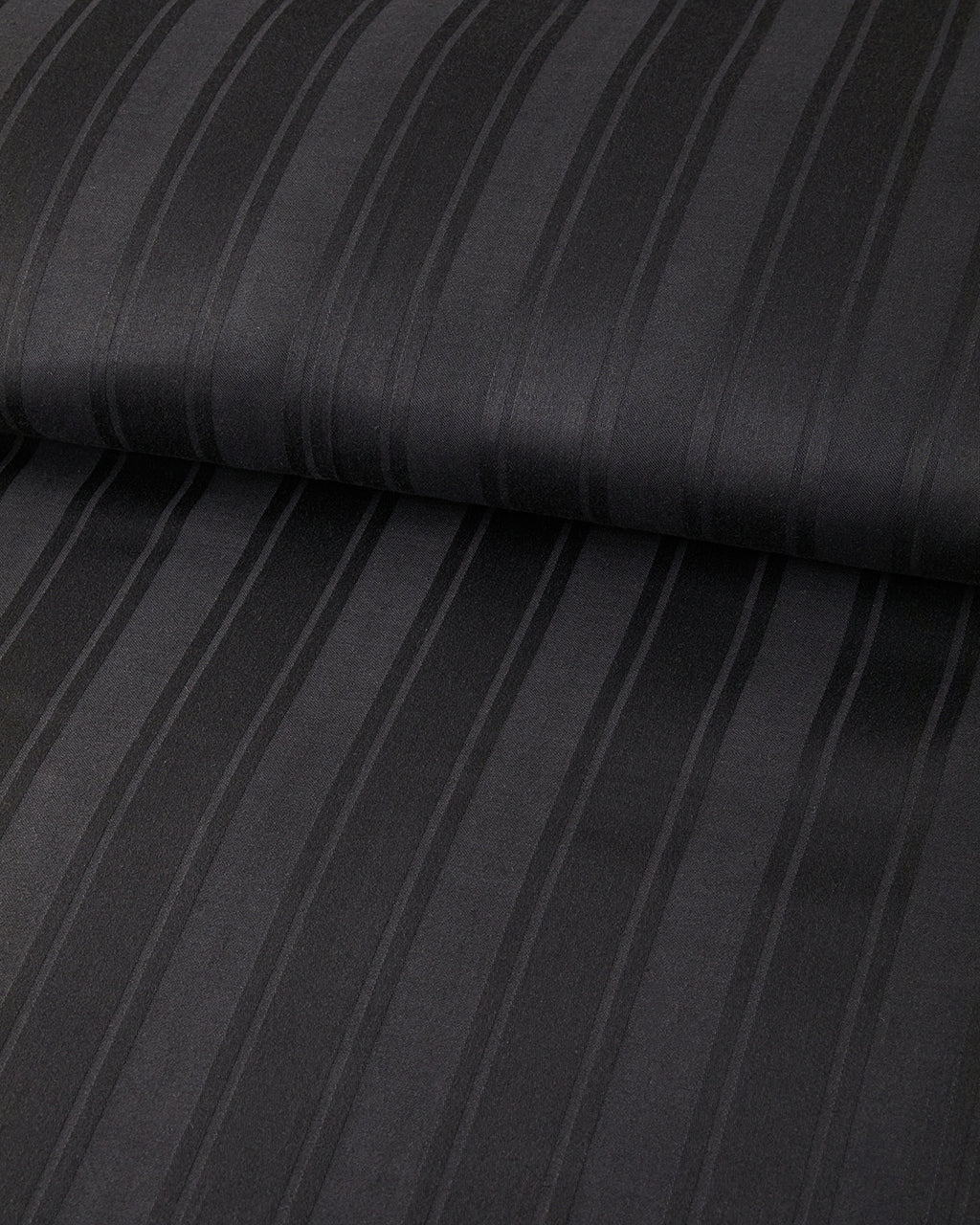 Lior Striped Cotton Satin Duvet Cover Set - Ivory & Anthracite (view 9)