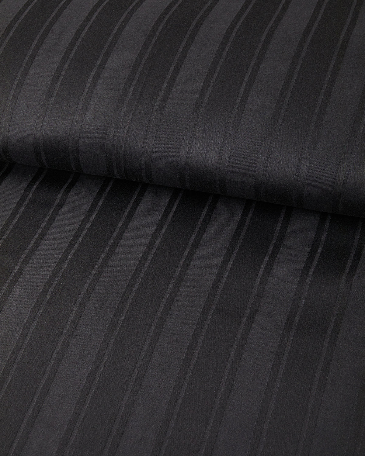 Lior Striped Cotton Satin Duvet Cover Set - Ivory & Anthracite (view 9)