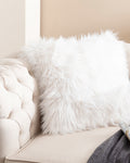 Jade Plush Toss Pillow Cover 45x45 cm - White