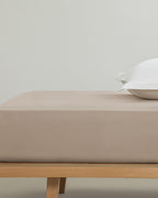 Plain Cotton Single Size Flat Sheet 160x240 cm Coffee Foam