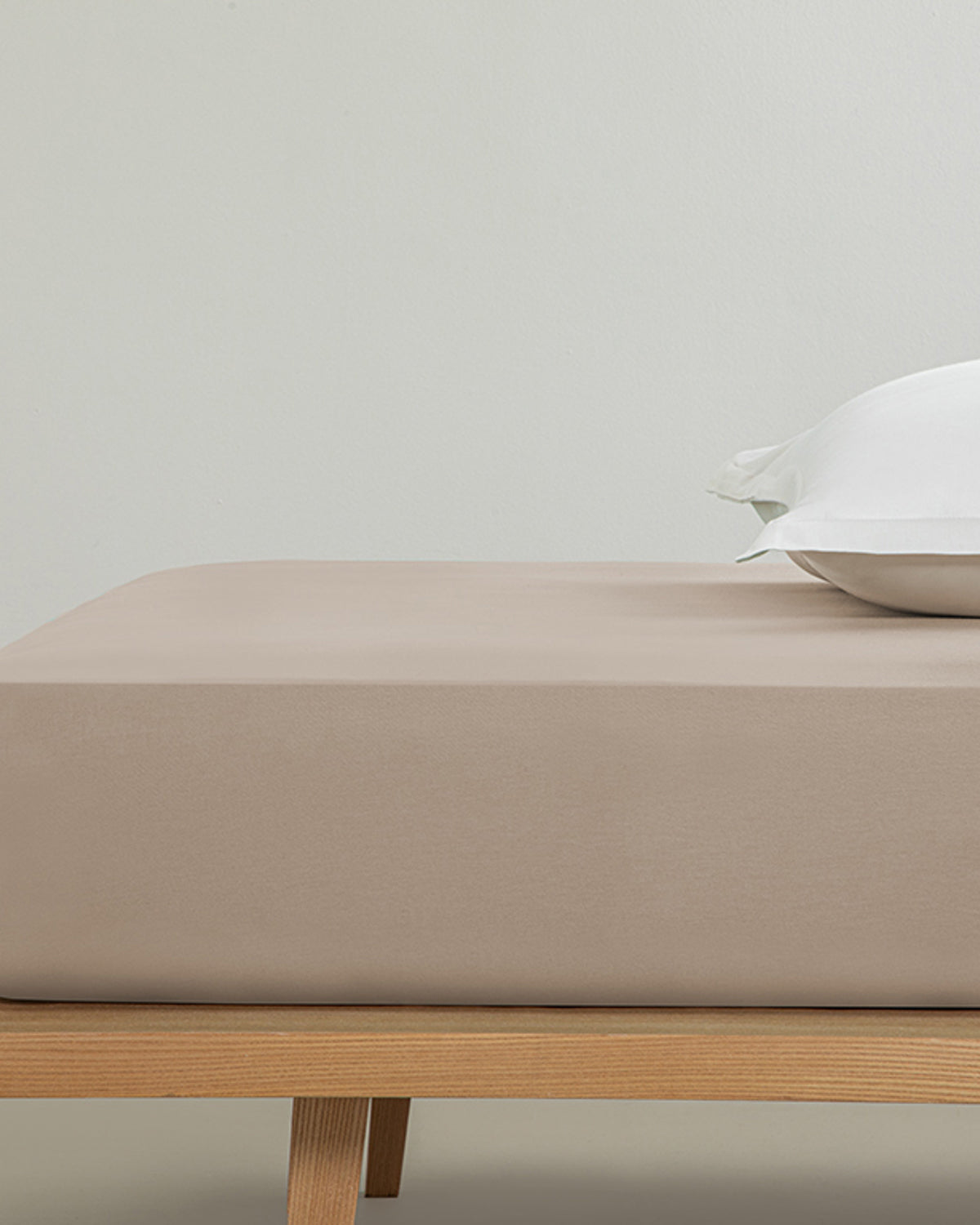 Plain Cotton Single Size Flat Sheet 160x240 cm Coffee Foam