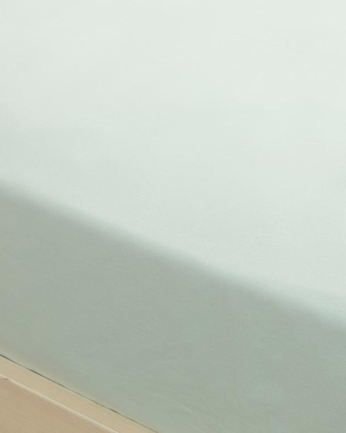 Plain Cotton Single Size Flat Sheet 160x240 cm Light Celadon (view 2)