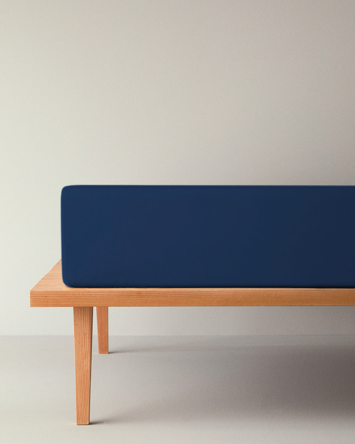 Plain Cotton Fitted Sheet Midnight Blue (view 6)