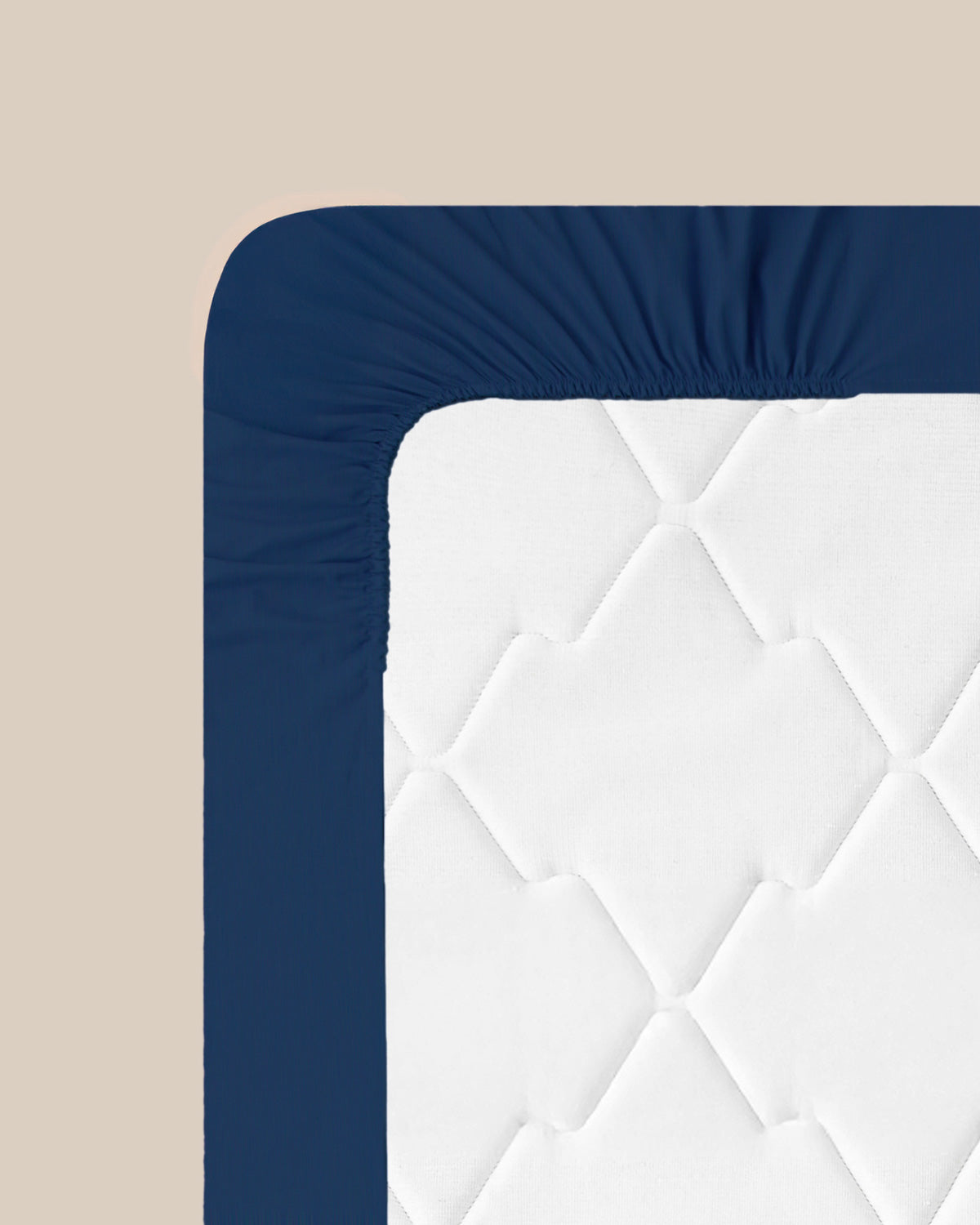 Plain Cotton Fitted Sheet Midnight Blue (view 7)