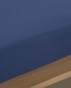 Plain Cotton Fitted Sheet Midnight Blue (view 26)