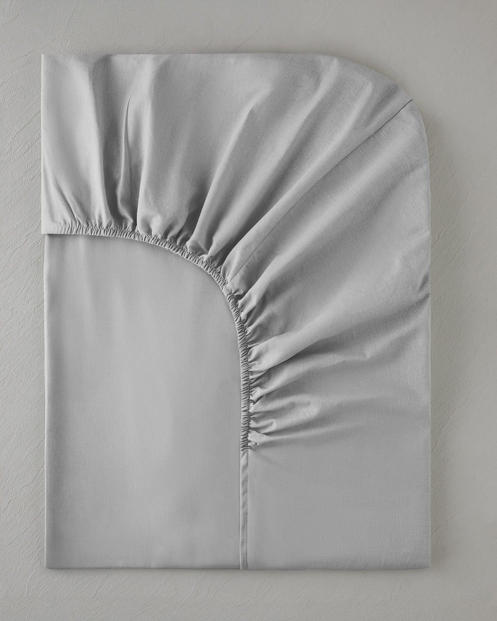 Plain Cotton Fitted Sheet Pebble - Single 100x200 cm