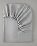 Plain Cotton Fitted Sheet Pebble - Single 100x200 cm