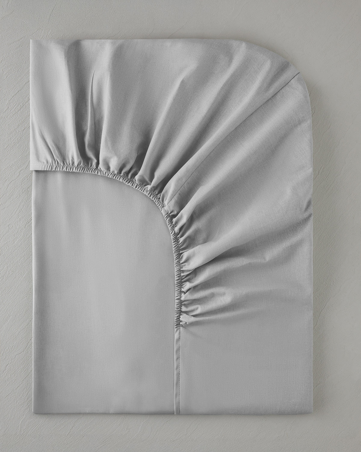 Plain Cotton Fitted Sheet Pebble - Single 100x200 cm