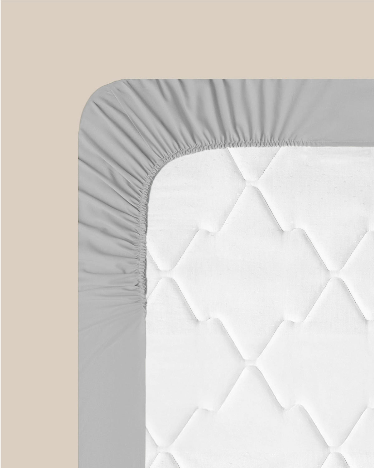 Plain Cotton Fitted Sheet Pebble (view 8)