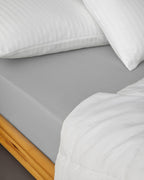 Plain Cotton Fitted Sheet Pebble (view 12)