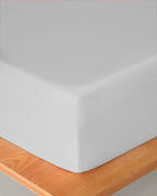 Plain Cotton Fitted Sheet Pebble (view 18)