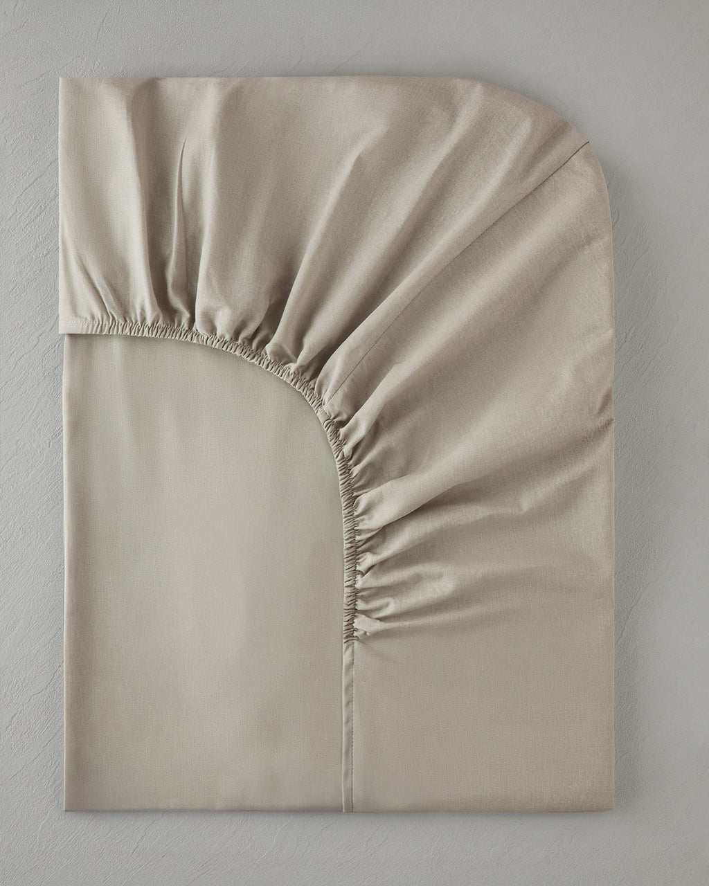 Plain Cotton Fitted Sheet Coffee Foam - Single 100x200 cm