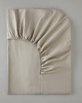 Plain Cotton Fitted Sheet Coffee Foam - Single 100x200 cm