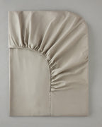 Plain Cotton Fitted Sheet Coffee Foam - Single 100x200 cm