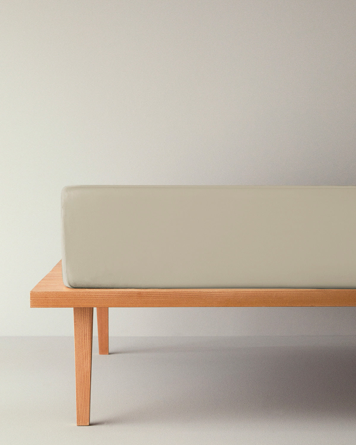 Plain Cotton Fitted Sheet Coffee Foam (view 6)