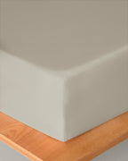 Plain Cotton Fitted Sheet Coffee Foam (view 11)