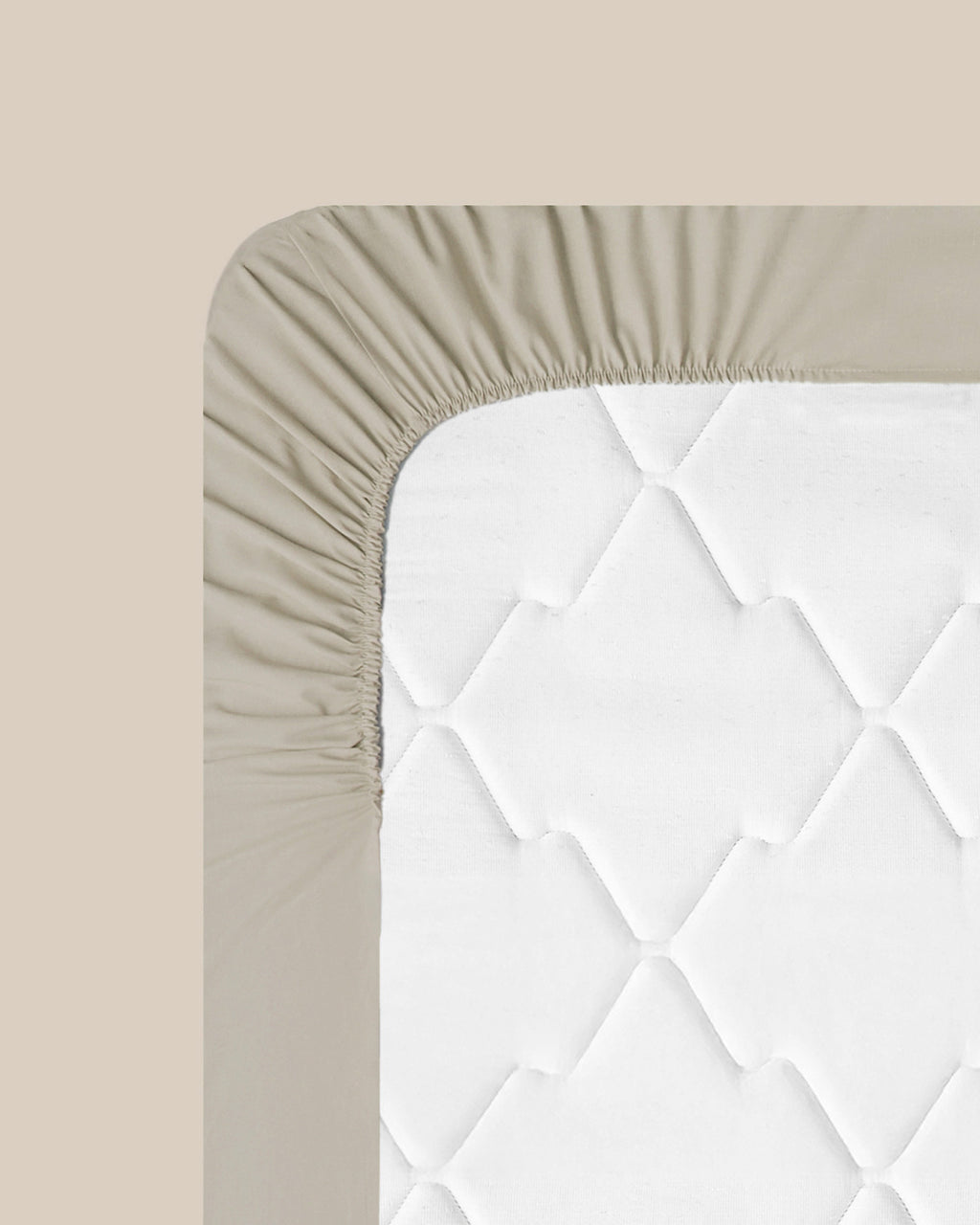 Plain Cotton Fitted Sheet Coffee Foam (view 15)
