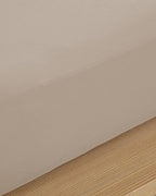 Plain Cotton Fitted Sheet Coffee Foam (view 18)