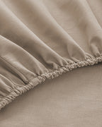 Plain Cotton Fitted Sheet Coffee Foam (view 19)