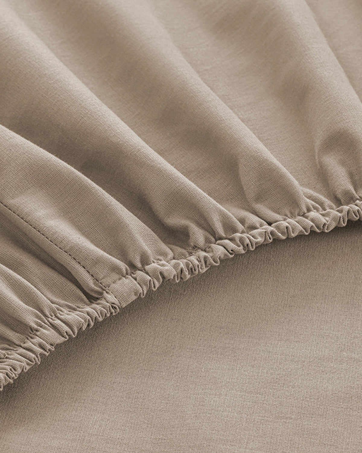 Plain Cotton Fitted Sheet Coffee Foam (view 19)