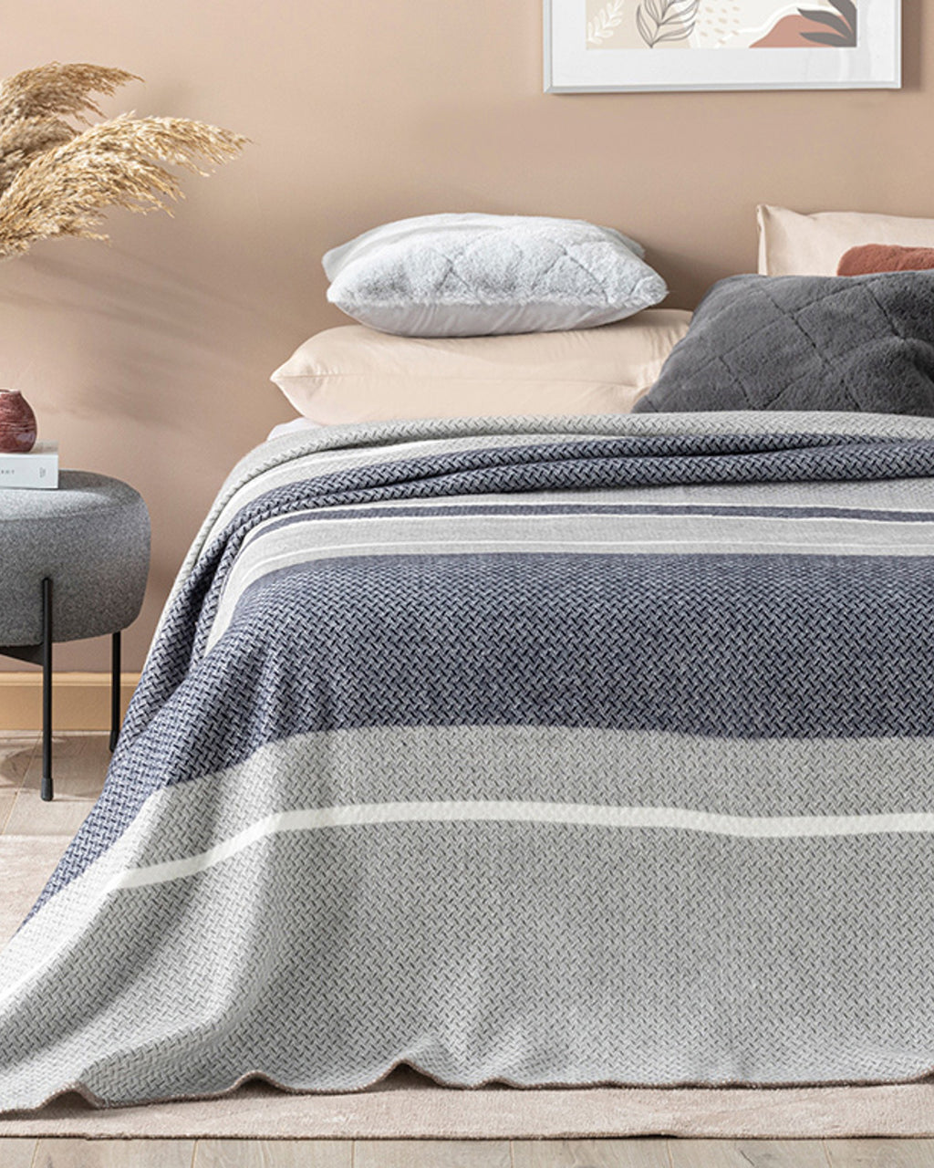 Barleycorn Scotch Single Size Blanket 150x200 cm Navy Blue (view 4)