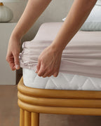 Plain Cotton Fitted Sheet Powder Pink - Middle 140x200 cm (view 2)