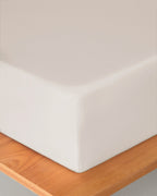 Plain Cotton Fitted Sheet Powder Pink - Double 160x200 cm (view 3)