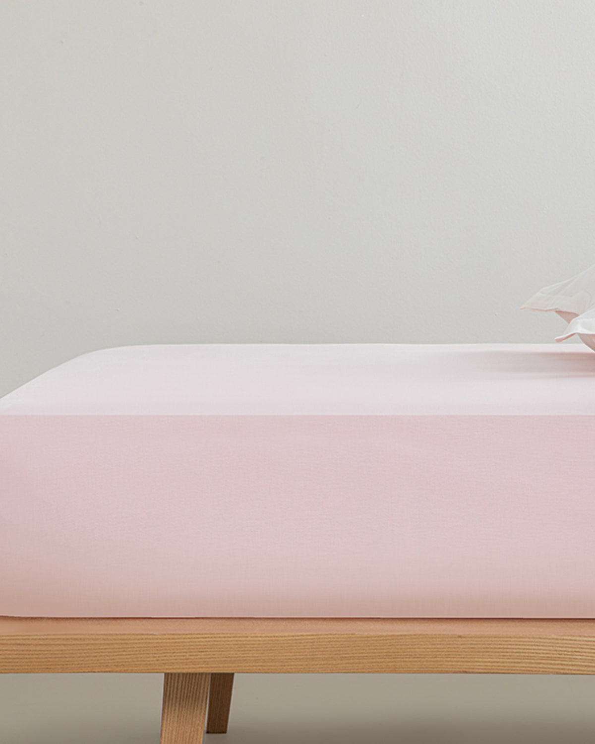 Plain Cotton Fitted Sheet Powder Pink (view 9)