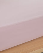 Plain Cotton Fitted Sheet Powder Pink (view 10)