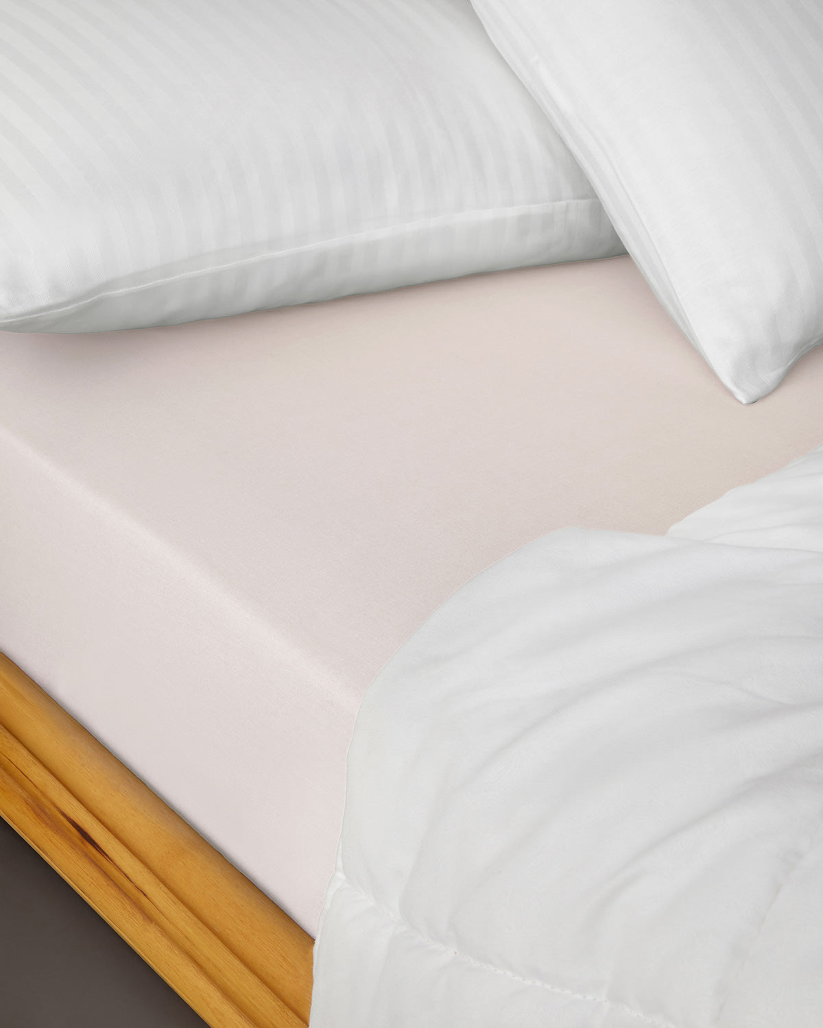 Plain Cotton Fitted Sheet Powder Pink (view 15)