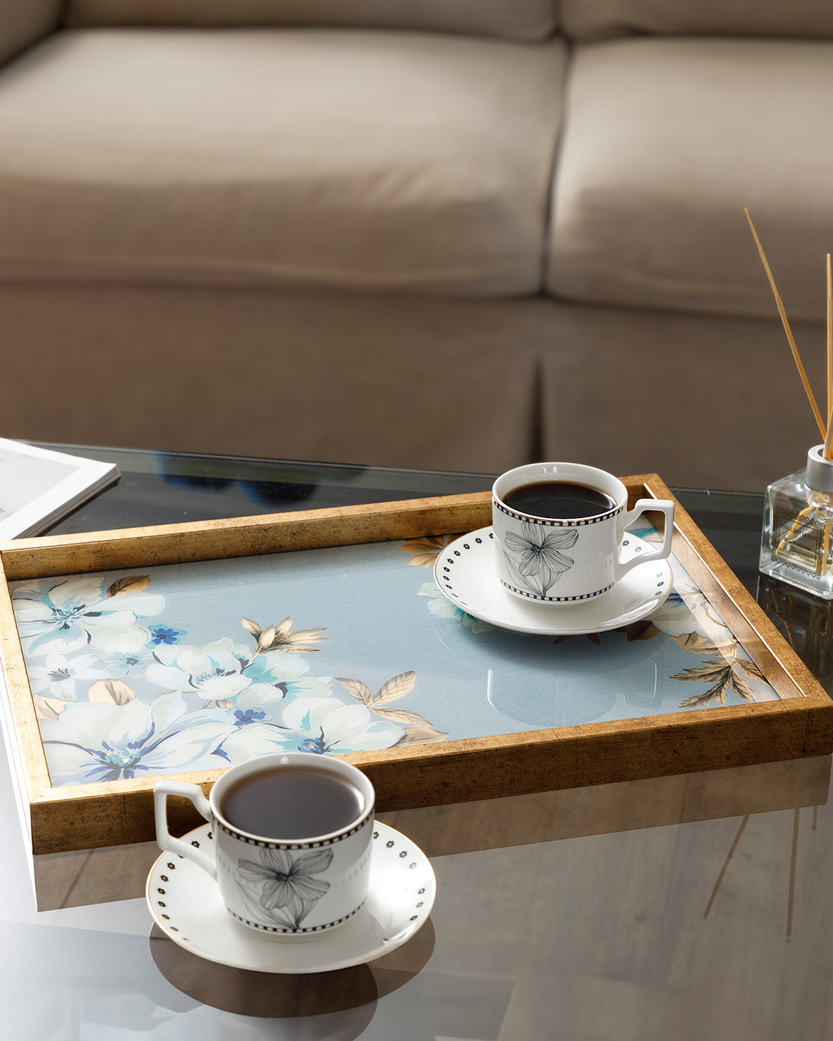 Georgia Glass Decorative Tray 30x42 cm Blue