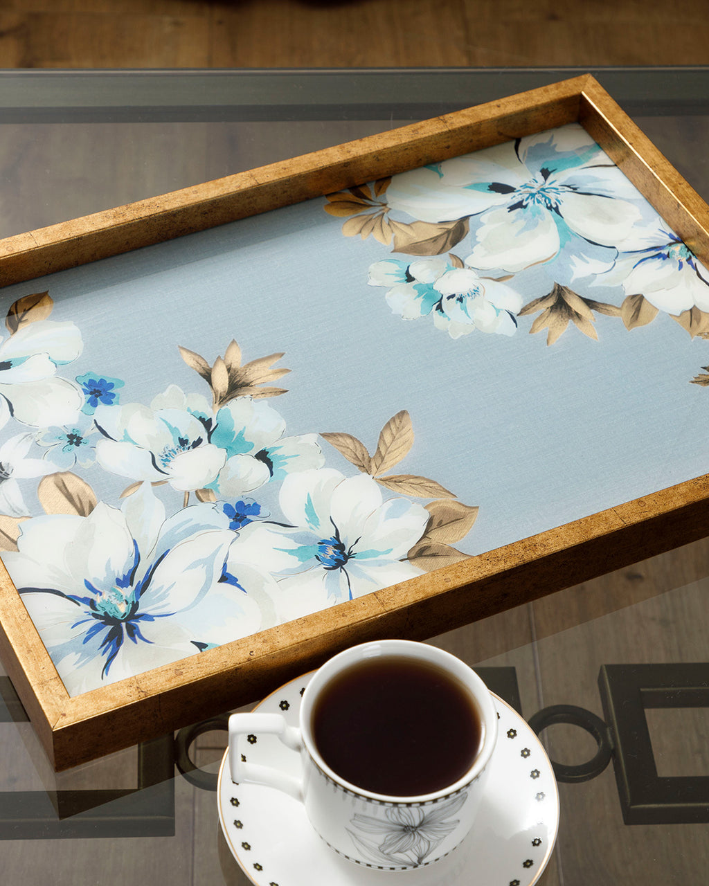 Georgia Glass Decorative Tray 30x42 cm Blue (view 2)