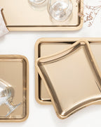 Shiny Metal Tray 22x19 cm Gold (view 2)