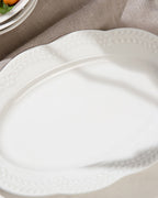 Viyana Porcelain Rectangular Plate 25 cm Light Cream