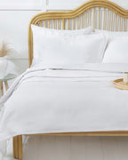Nature Jacquard Weaving Double Size Summer Blanket Set 200x230 cm White