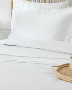Nature Jacquard Weaving Double Size Summer Blanket Set 200x230 cm White (view 2)
